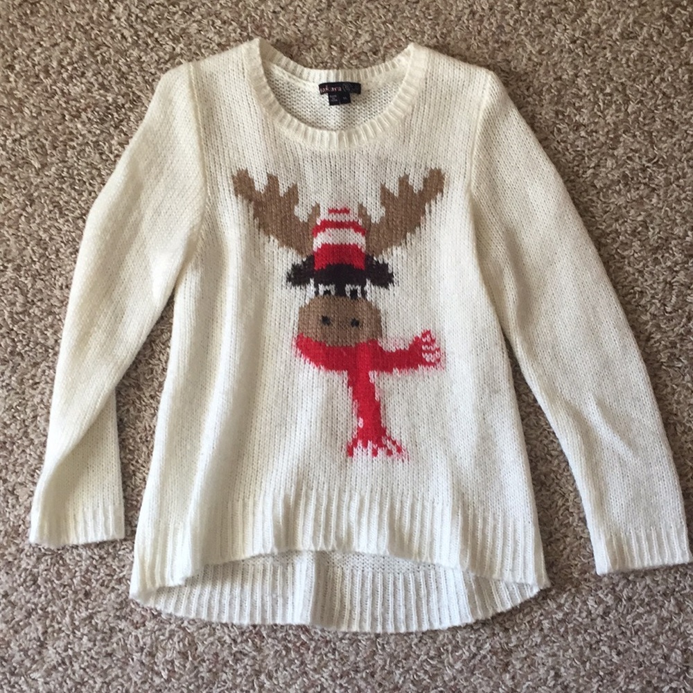 White Reindeer Sweater